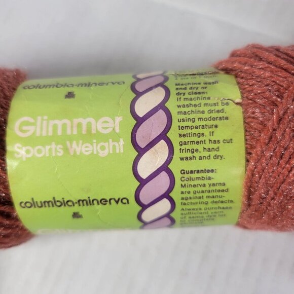Lot of 6 Skeins Vintage Columbia Minerva Glimmer Sports Weight Yarn - Picture 4 of 6